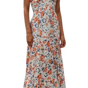 Amazon Orange and Blue Floral Maxi Dress
